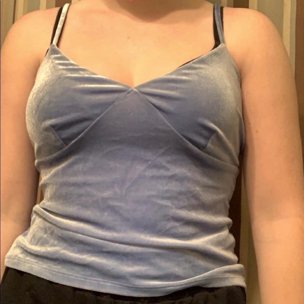 Blue velvet tank